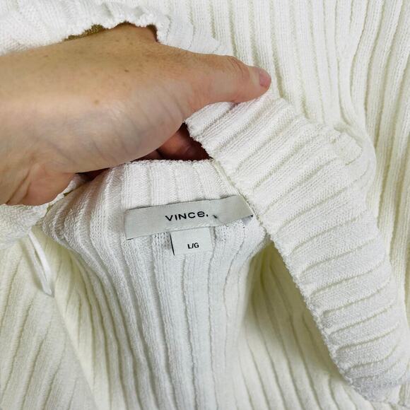 VINCE Tie Back Tank Size Large in White - Picture 6 of 7